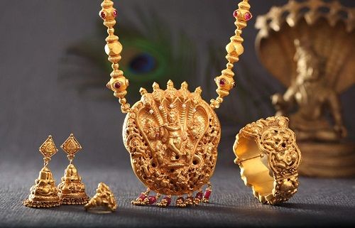 Traditional gold Bharatanatyam Temple Jewellery