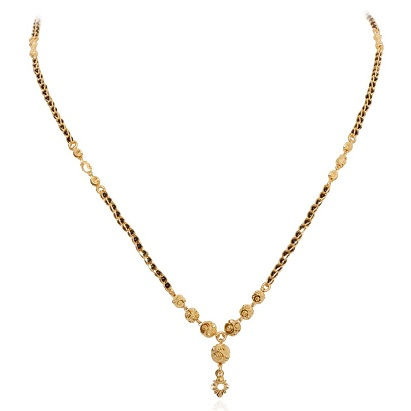 Juoda bead- Golden Ball Mangalsutra with Gold pendant