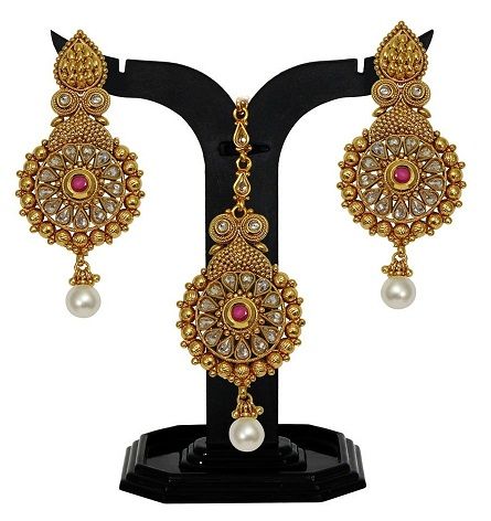 Antique Maang Tikka and Earring Sets