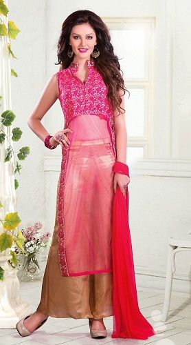 Netted salwar with plazzo pant