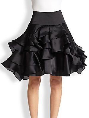 Layered style Satin skirt