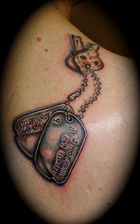 Mielas dog tag tattoo