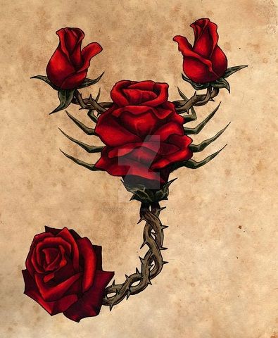 Gėlių Scorpion Tattoo