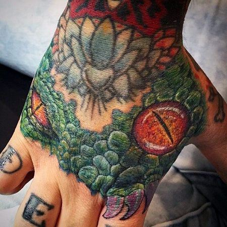 Lizard tattoo for hand
