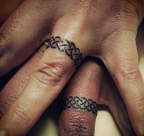 Keltų kalba Knots Wedding Ring Tattoo Designs