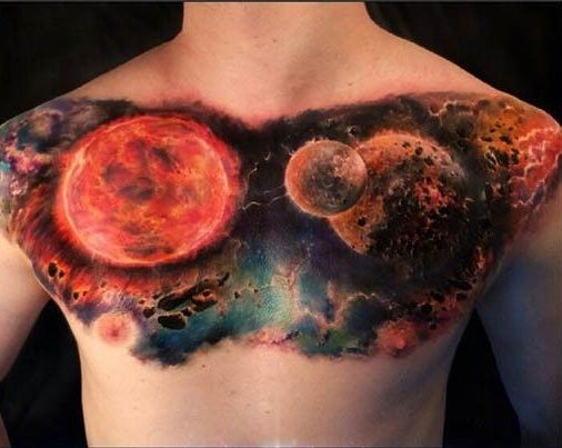 Mellkas Galaxy Tattoo