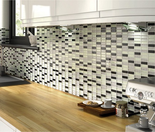 GLASS MOSAIC TILE SHEET FOR KITCHEN WALL