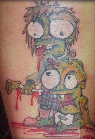 interesant Zombie Tattoo Design