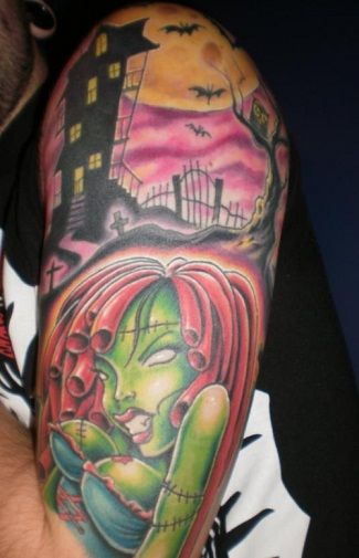 Spectaculos Zombie Tattoo Sleeve Design
