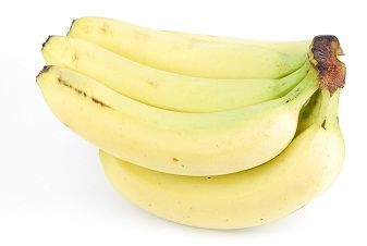 Fresh bananas on white