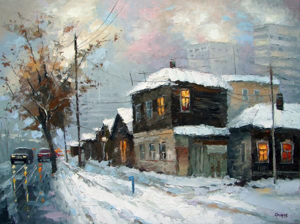 Miesto peizažas Dmitri Spiros paveikslai