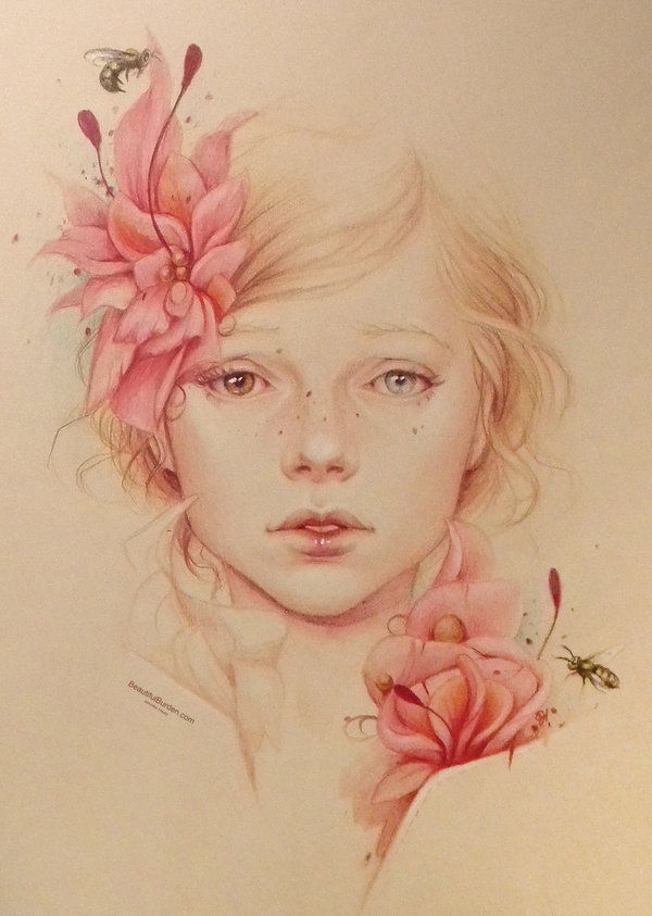 Jennifer Healy spalvoti pieštukiniai piešiniai