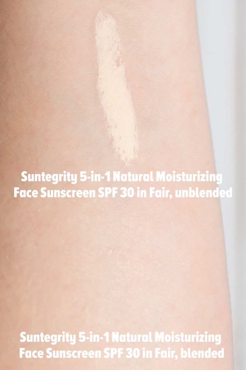 Suntegrity 5-in-1 Natural Moisturizing Face Sunscreen SPF 30 in Fair (swatches)