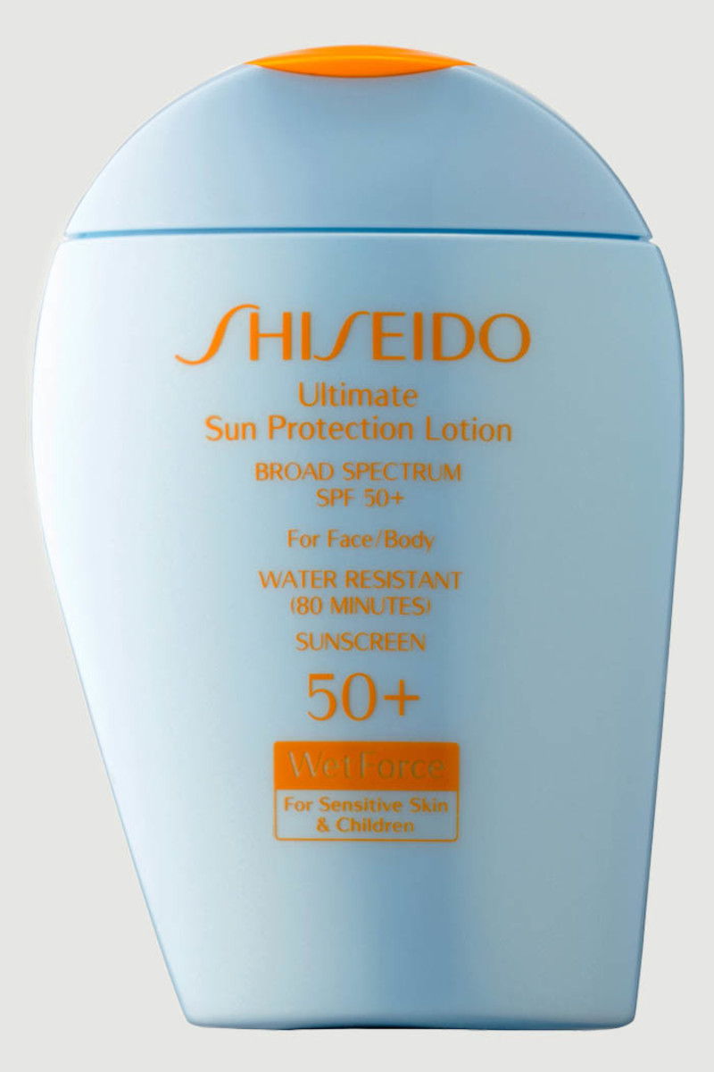 Shiseido Ultimate Sun Protection Lotion Broad Spectrum SPF 50 Plus WetForce for Sensitive Skin and Children