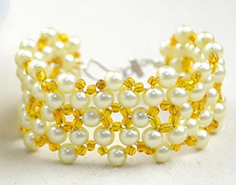 Raza de soare yellow bead bracelet