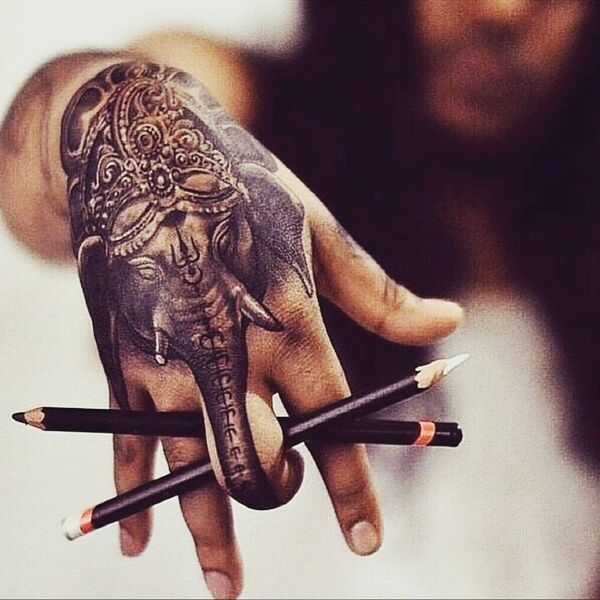 10 Magical elephant tattoo on the hand