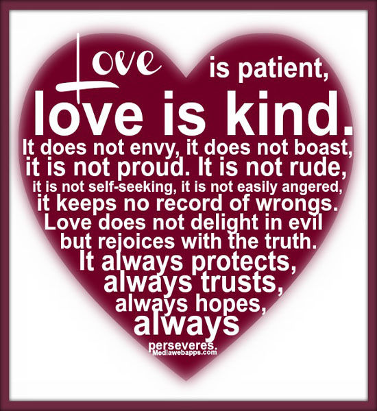 A szeretet türelmes, a szeretet kedves