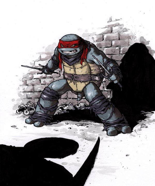 Illustrations of Ninja Turtles by Ross Campbell