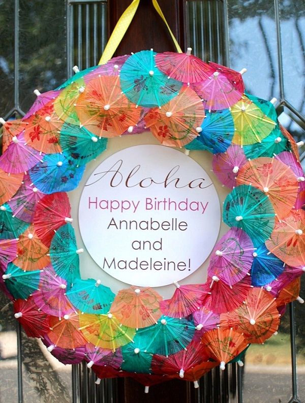 Summer Birthday Party For Girls_DIY Paper Umbrella Wreath