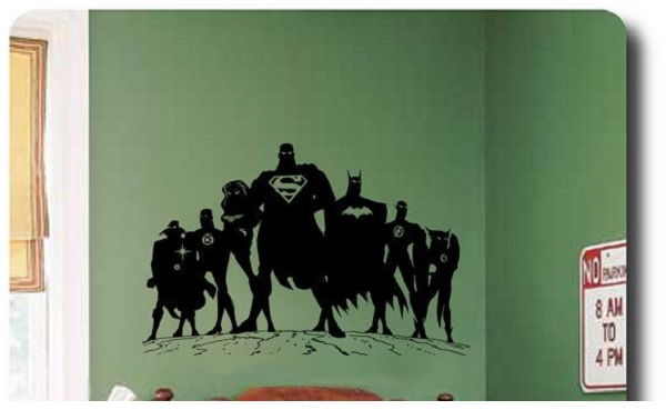 Superhero Silhouette Painting Bedroom Wall