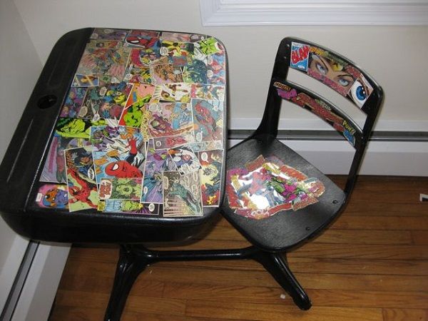Superhero Comic Book Decorated Desk & Chair