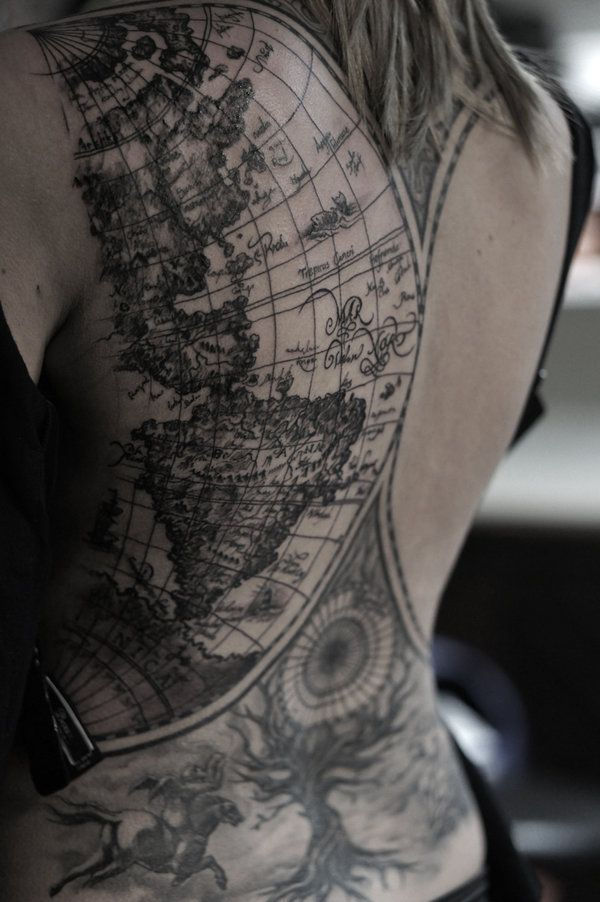  Coolest World Map Tattoos Ever