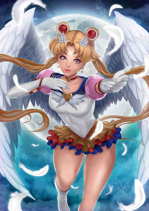 egy enthralling Sailor Moon art by magion02. Sailor Moon spreading her wings and inviting you to join her in her quest to save the Solar System. 