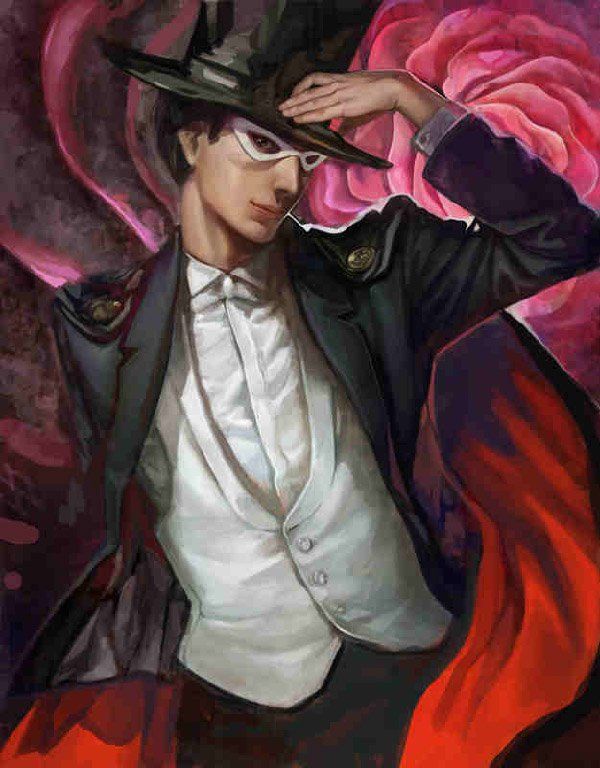 A only male in Sailor Moon that isn't a villain or a bystander. In this realistic art by k-BOSE, Tuxedo Mask is given a touch of realism and at the same time a playful pose that simply fits his personality.
