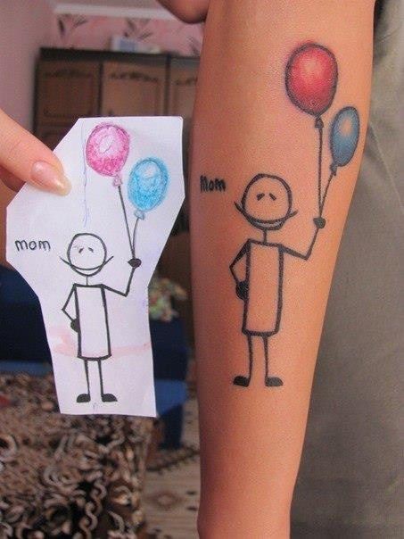  Most Adorable - Kid Art Tattoos - You Will EVER See. No Joke.