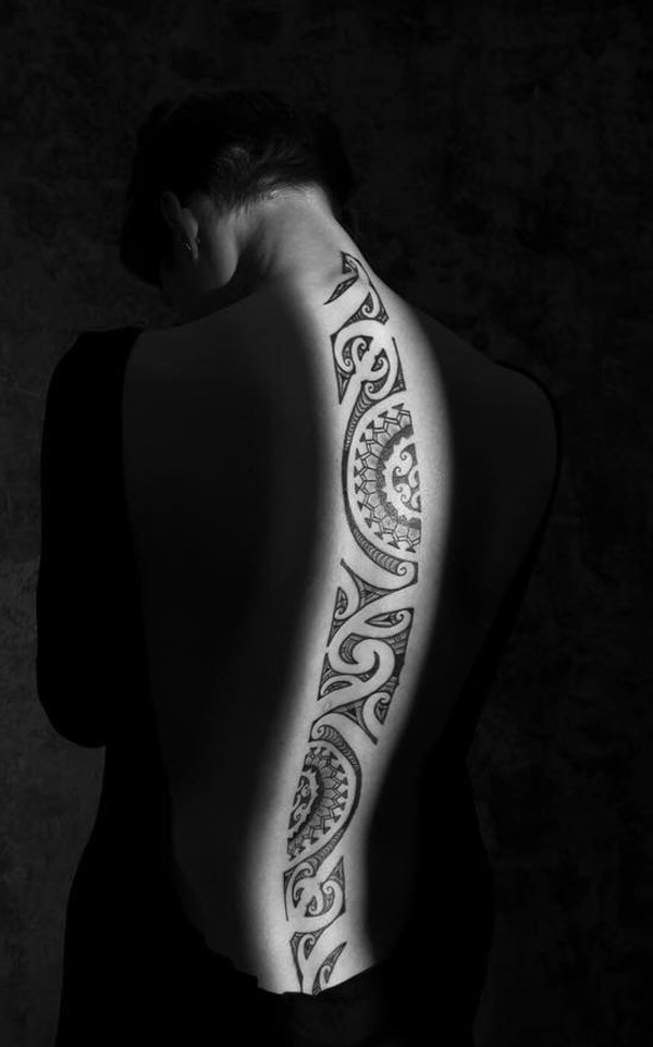 A Spine Tribal Tattoo Design