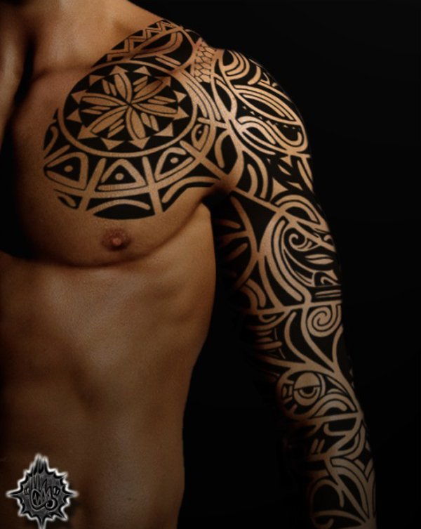 Marquesan Breast Tattoo Design