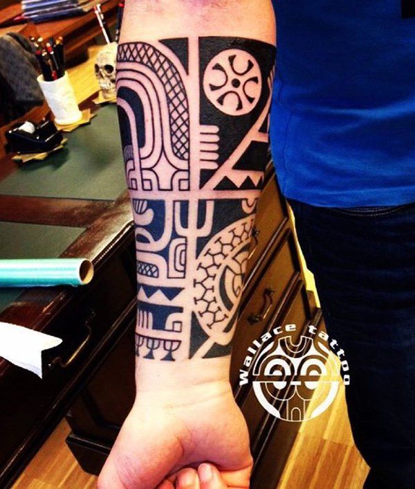 Marquesan Inner Forearm Tattoo Design