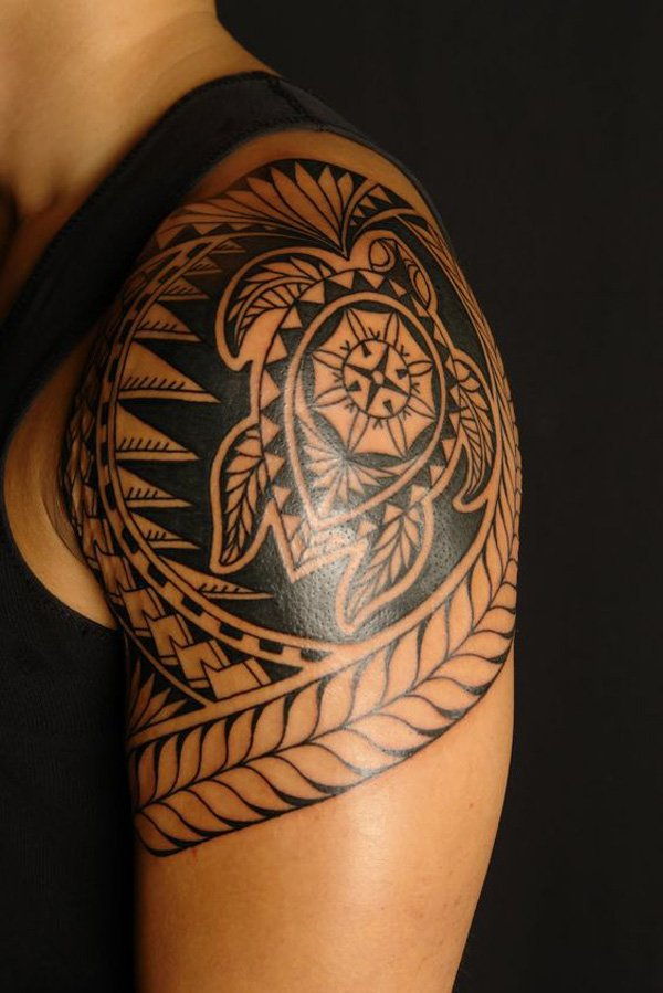 Váll Tribal Turtle Tattoo for Men