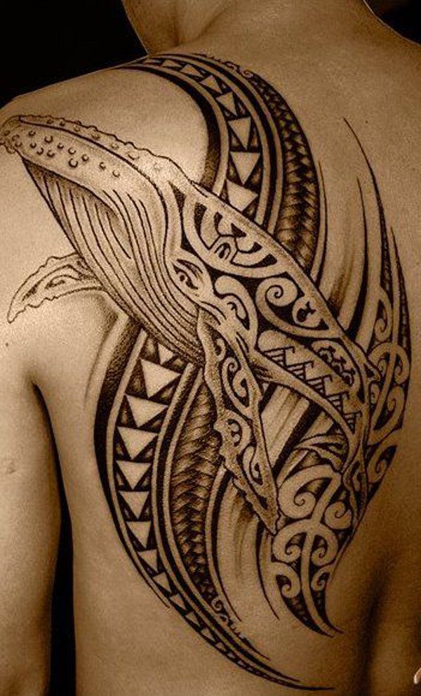 Törzsi Humpback Whale Tattoo Design