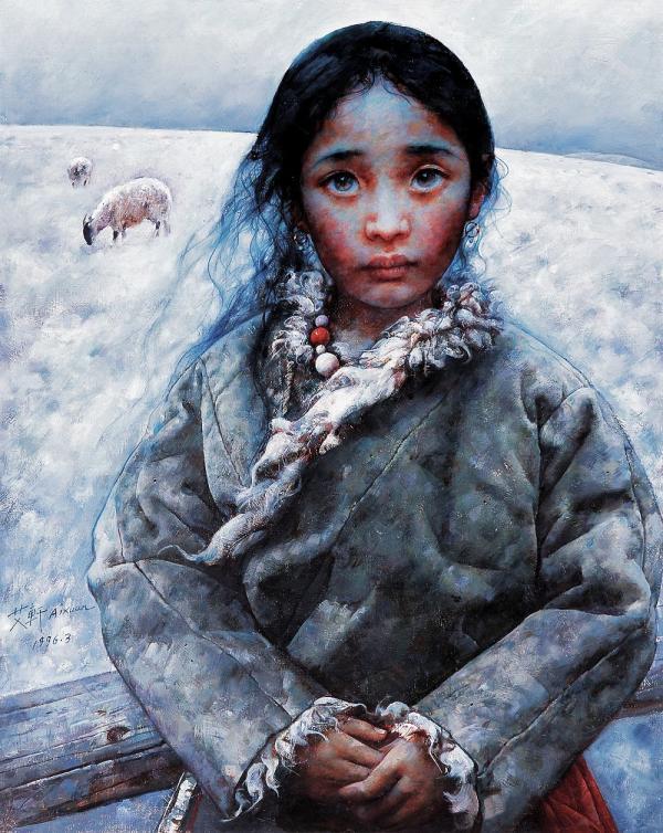 Tibet Girl slikarstvo Ai Xuan