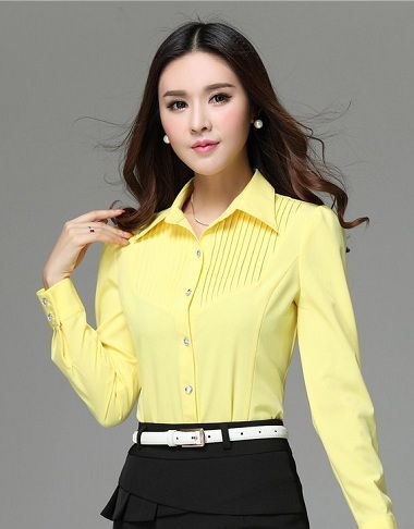 Pin stripe yellow shirt