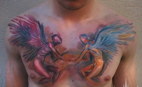 velnias-angelas-paukštis-inkaro tatuiruotė