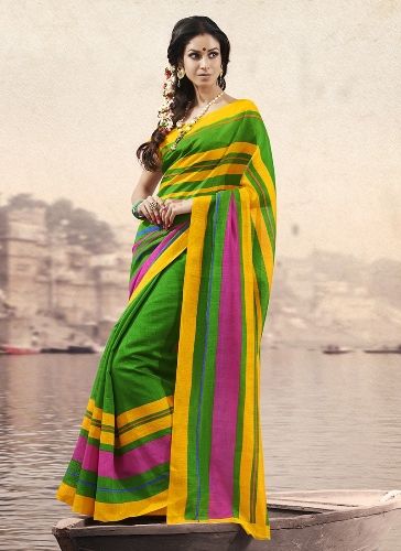 Bhagalpuri Sarees-Yellow Bhagalpuri Silk Saree 6