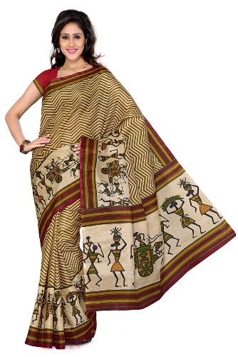 Bhagalpuri Sarees-Bhagalpuri Silk Saree with Artistic Designs 8