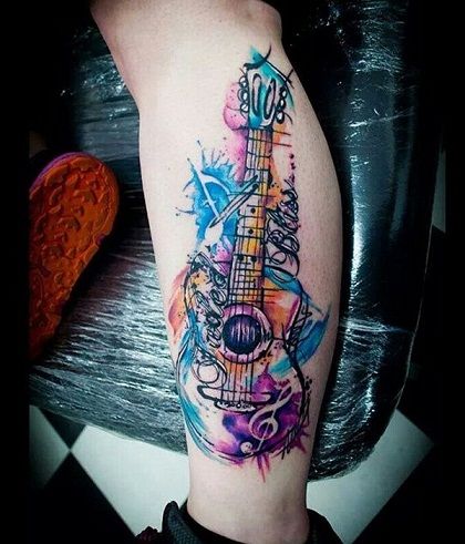 Muzikinis Calf Tattoo Design
