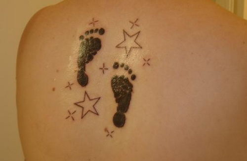 Sparkling Footprint Tattoo Designs