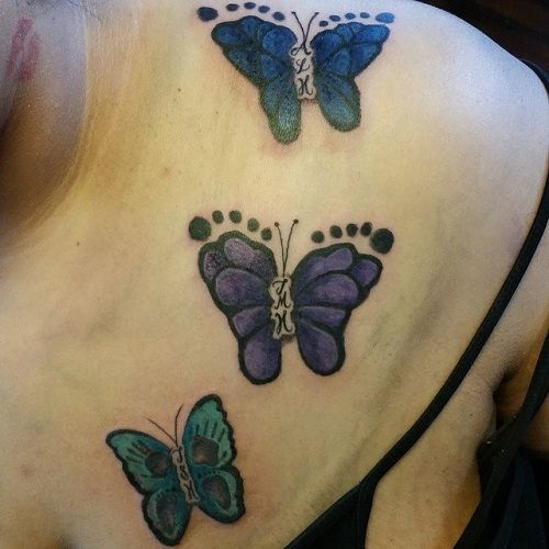 Fluture Footprint Tattoo Designs