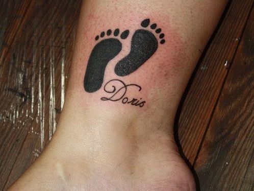Gleženj Footprint Tattoo Designs