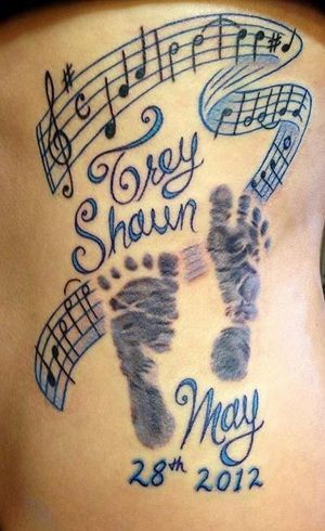 Muzical Footprint Tattoo Designs