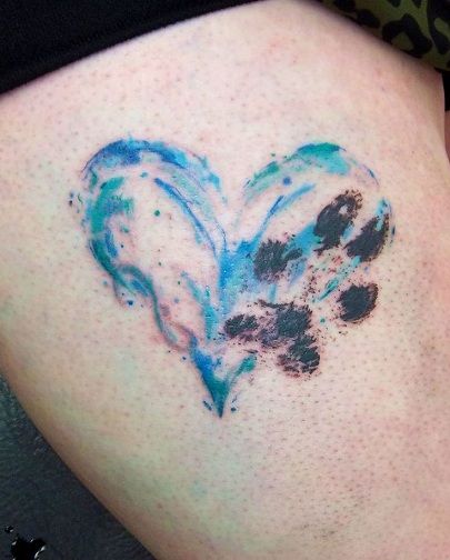 Srce Shape Footprint Tattoo Designs