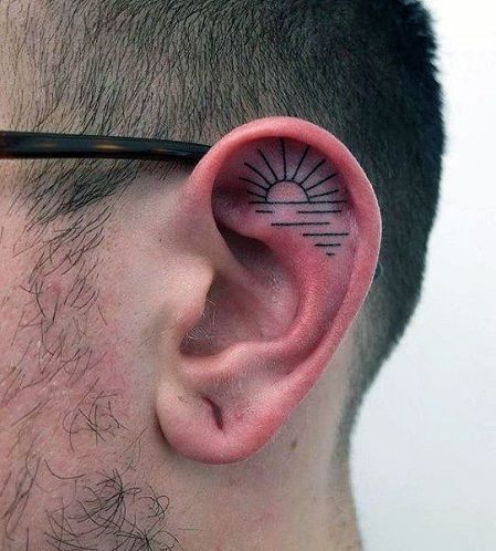 felső 15 Cute and Tiny Ear Tattoos With Images - Sunrise Personalized Tattoo