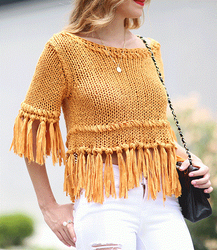 Crocheted Woolen Crop Top