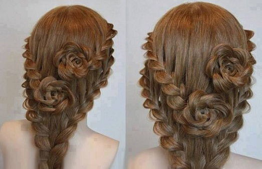  Rose Bud Hair Flower Braid Hairstyle For Girls