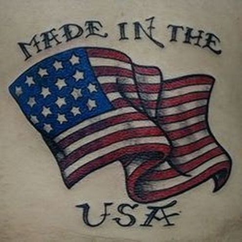 Wavy American Flag Tattoos