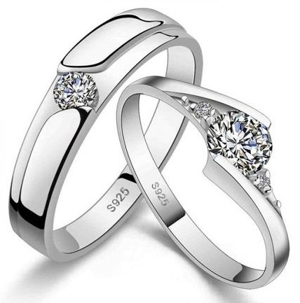 Cirkonis Diamond Sterling Couple Rings